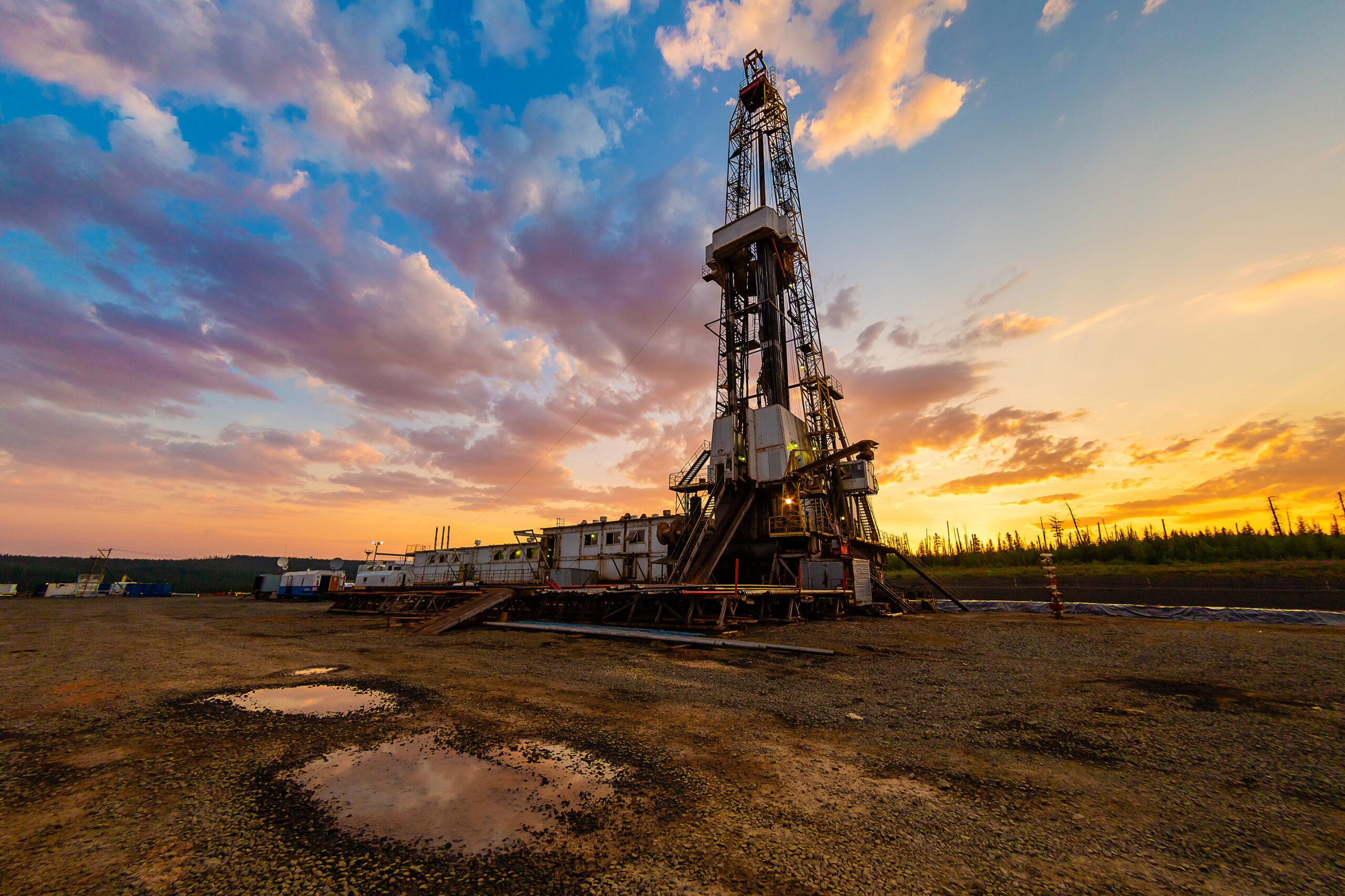 Oil Rig at Sunset